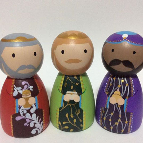 Handpainted Wooden Three Kings by Everything is Grace - The Learning Basket